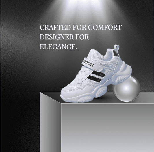 Premium White Casual Sneakers – Lightweight Fashion Shoes